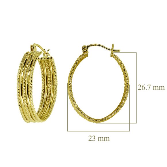 Multiple Twisted Hoop Earrings 14K Yellow Gold - Picture 4 of 4